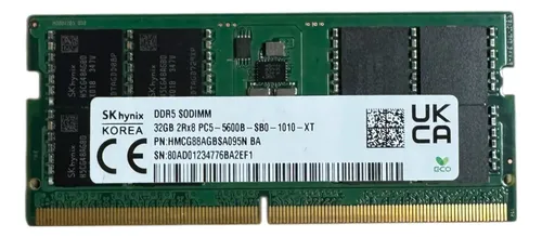 SK Hynix 32GB DDR5 SODIMM 2Rx8 PC5-5600B-SB0-1010-XT - NEW PULLED