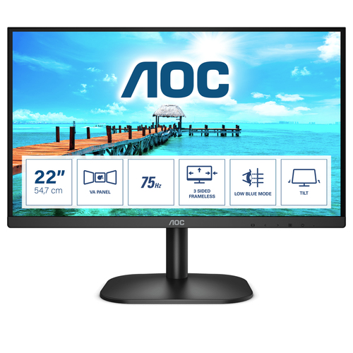 Moniteurs AOC 22B2H/EU 21.5" 1920x1080 75Hz VA 16:9